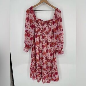 WILFRED Tempest Mini Dress Smocked chiffon mini dress